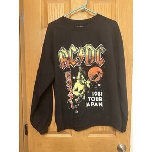 AC/DC Band Sweatshirt Men's L 1981 Tour Japan